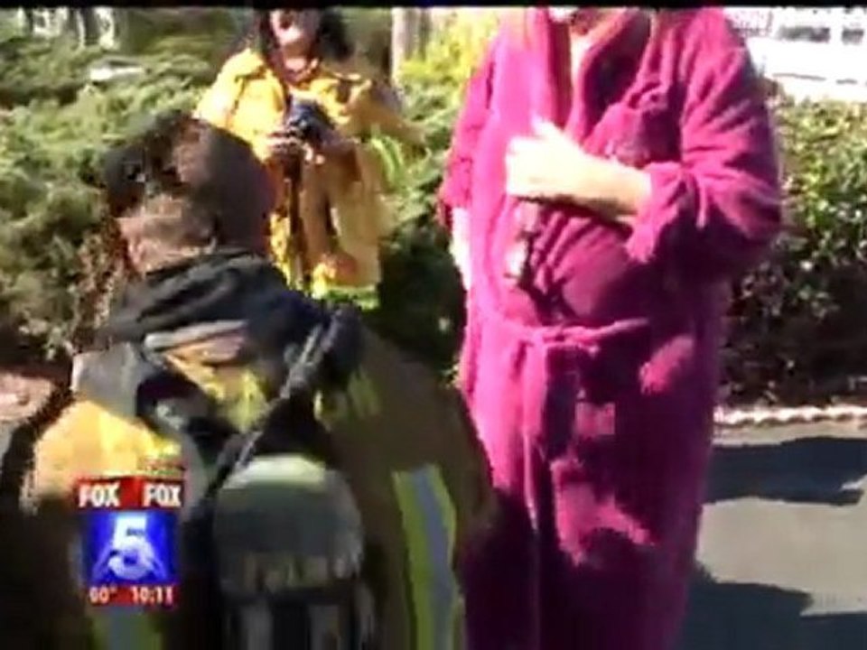 Pompier sauve un chien Chihuahua en l'incubant