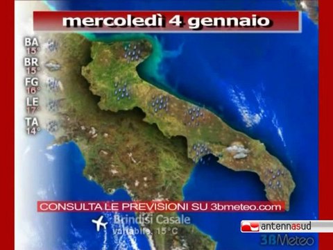 Previsioni del tempo, mercoledì 4 gennaio