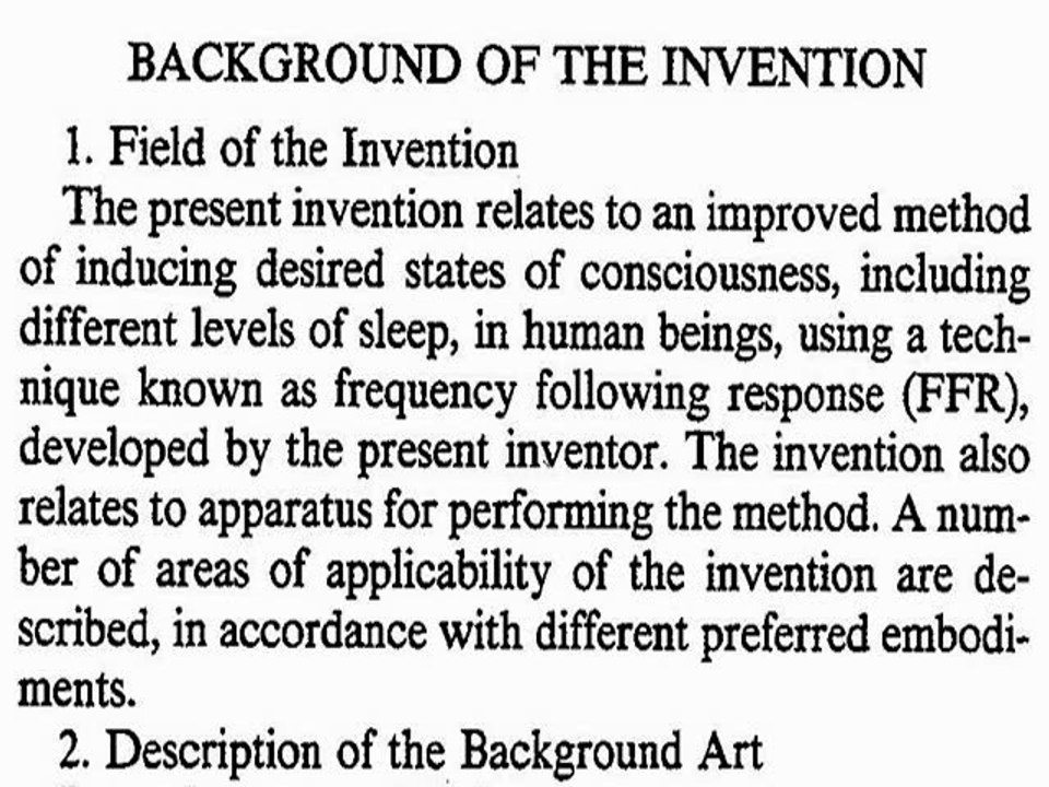 Mind Control - Induced States of Consciousness Patent 5356368 Monroe