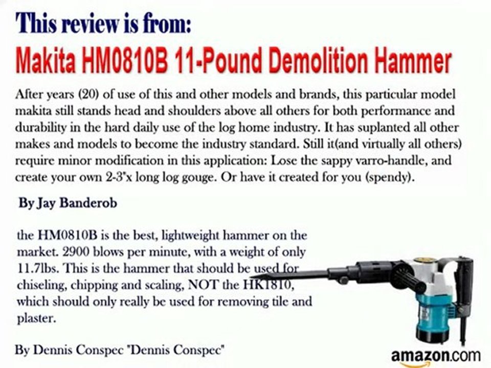Makita HM0810B 11Pound Demolition Hammer video Dailymotion