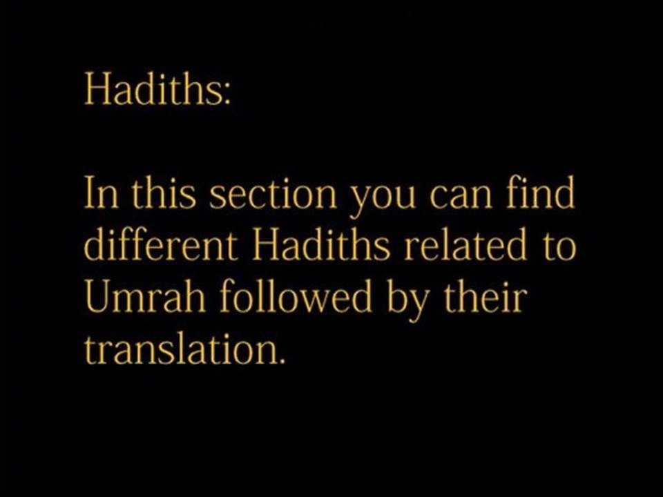 Information found in Umrah section of Hajj and Umrah application