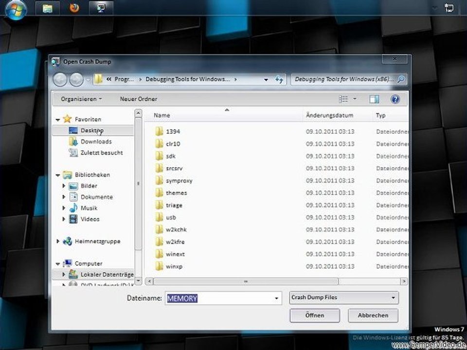 Crash-dump datei analysieren