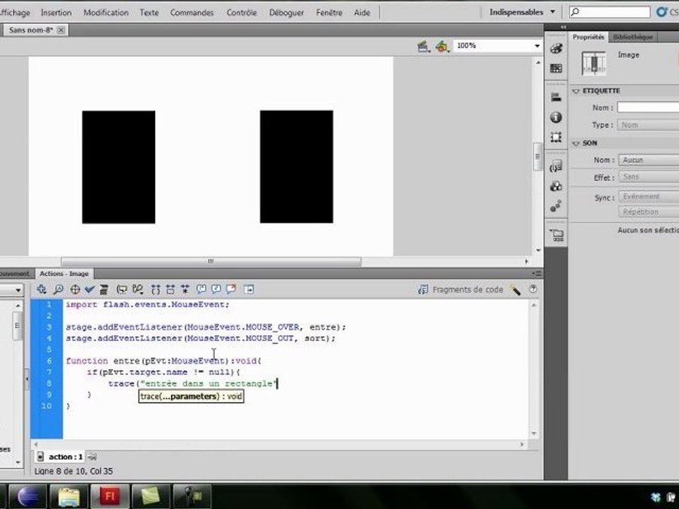 Creatiim - Premier contact avec les ecouteurs MouseEvent en ActionScript 3
