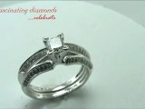 Princess Cut Diamond Knife Edge Split Band Wedding Bridal Ring Set