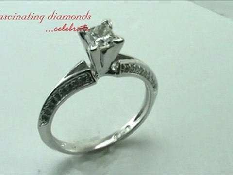 Princess Cut Diamond Knife Edge Split Band Engagement Ring