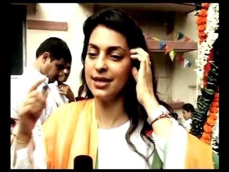 Actress Juhi Chawla Celebrates Independence Day with special children