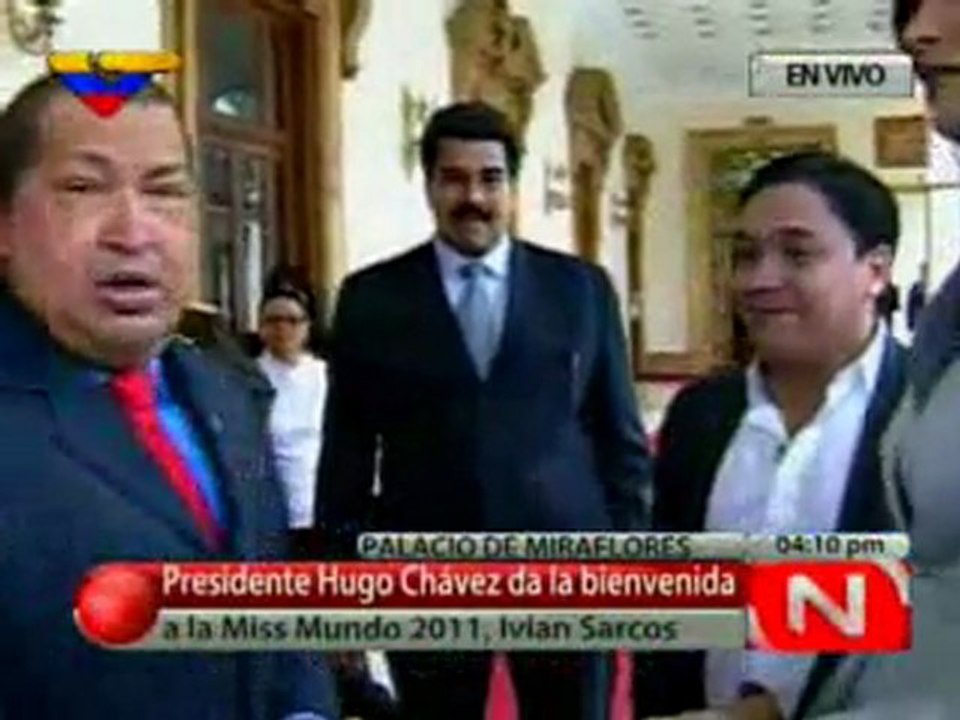(Video) Miss Mundo Ivian Sarcos recibida por el Presidente Chavez en Miraflores