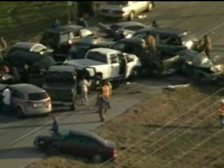 Massive car pile-up in Beaumont, Texas