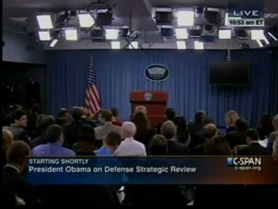 Pentagon Press Room "See This Room? Two-Thirds Of Us Laid-Off When Ron Paul Is President"