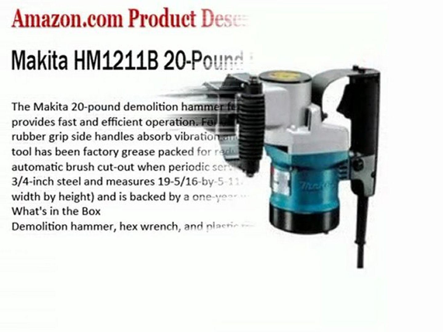 Makita HM1211B 20 Pound Demolition Hammer