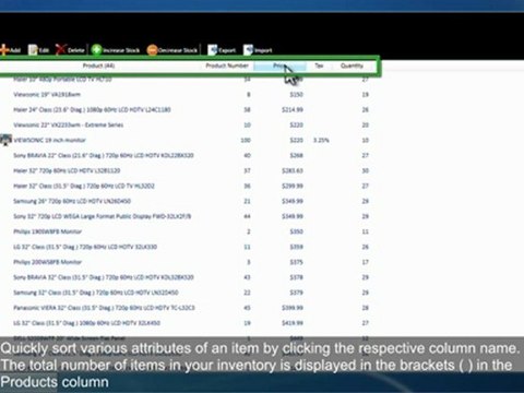TradeMeters POS Stock Module Inventory Management-Sorting Item Attributes