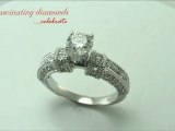 Round Diamond Engagement Ring Vintage Pave Style With Milgrain Design