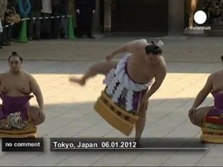 Sumo champion rings in 2012 in Japan - no comment
