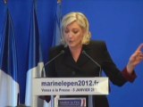 Présentation des Voeux de Marine Le Pen à la Presse