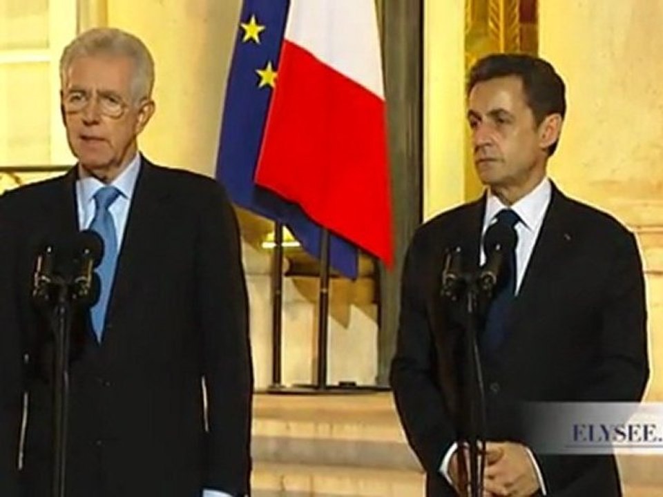 Déclaration conjointe de N. Sarkozy et M. Monti