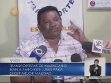 Transportistas se paralizarán este lunes en Maracaibo