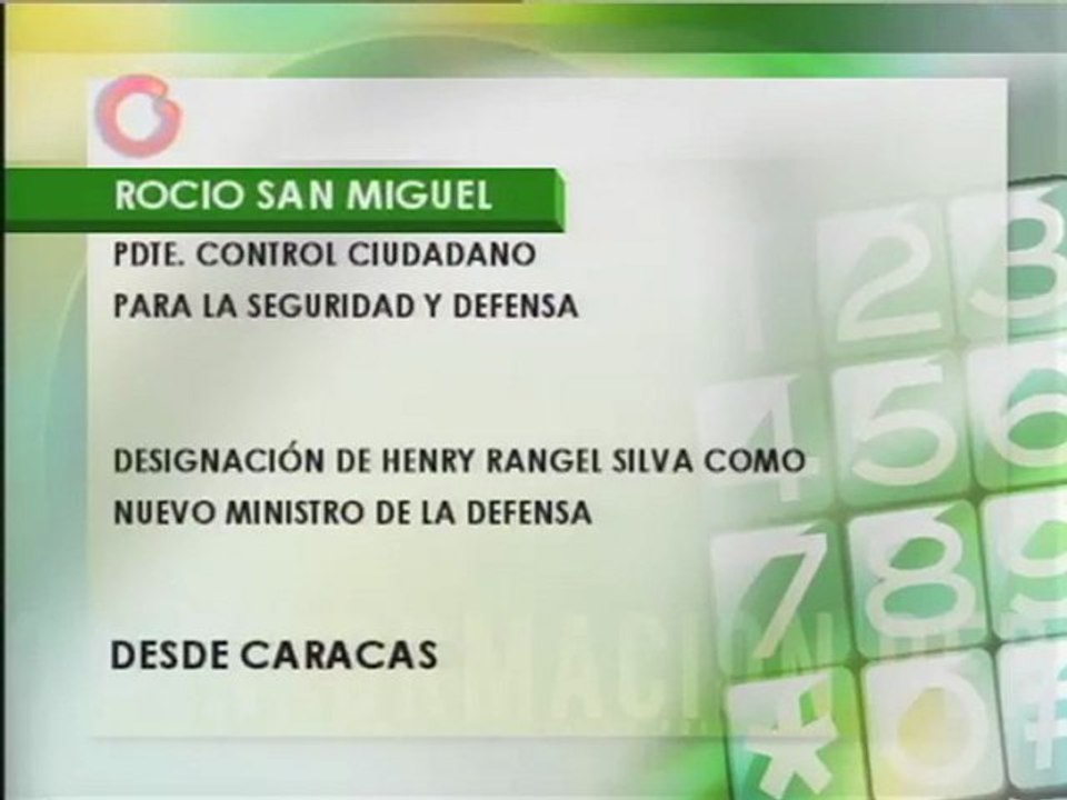 San Miguel sobre designación de Rangel Silva