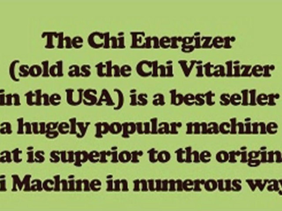 Chi Vitalizer Chi Machine