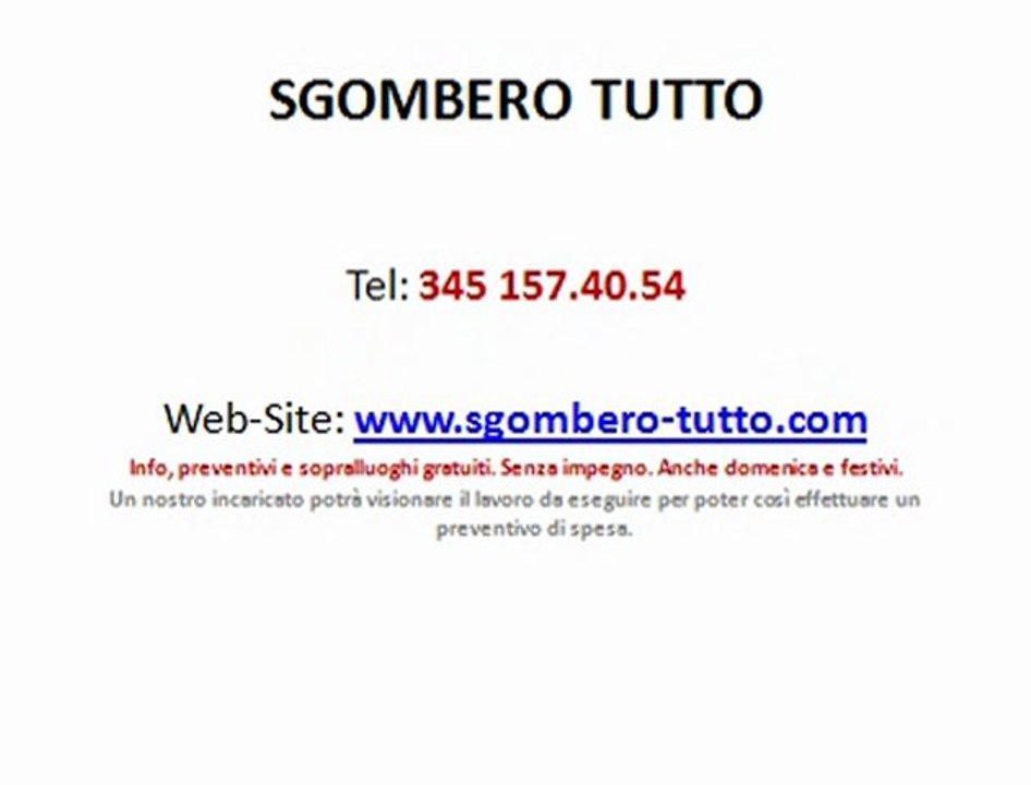 SGOMBERO locali