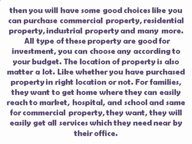 Buying investment property