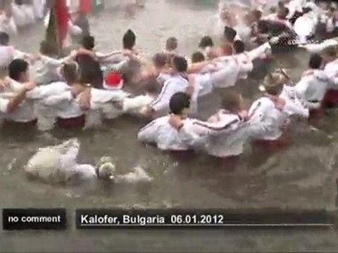 Icy plunge for Epiphany in Bulgaria - no comment