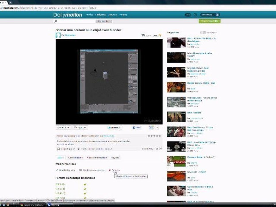 comment supprimer une vidéo de son compte sur dailymotion