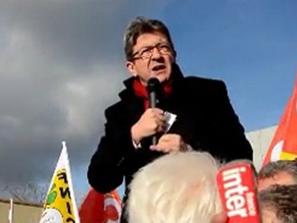 Jean-Luc Melenchon devant les salariés de petroplus 6-janvier