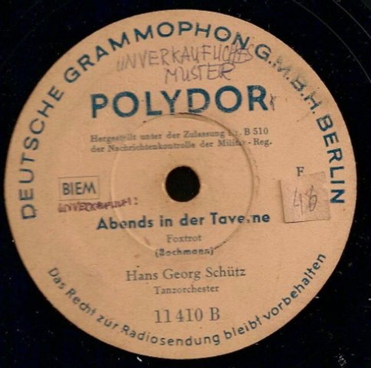 Abends in der Taverne - Hans Georg Schütz Tantrochester mit Gesang