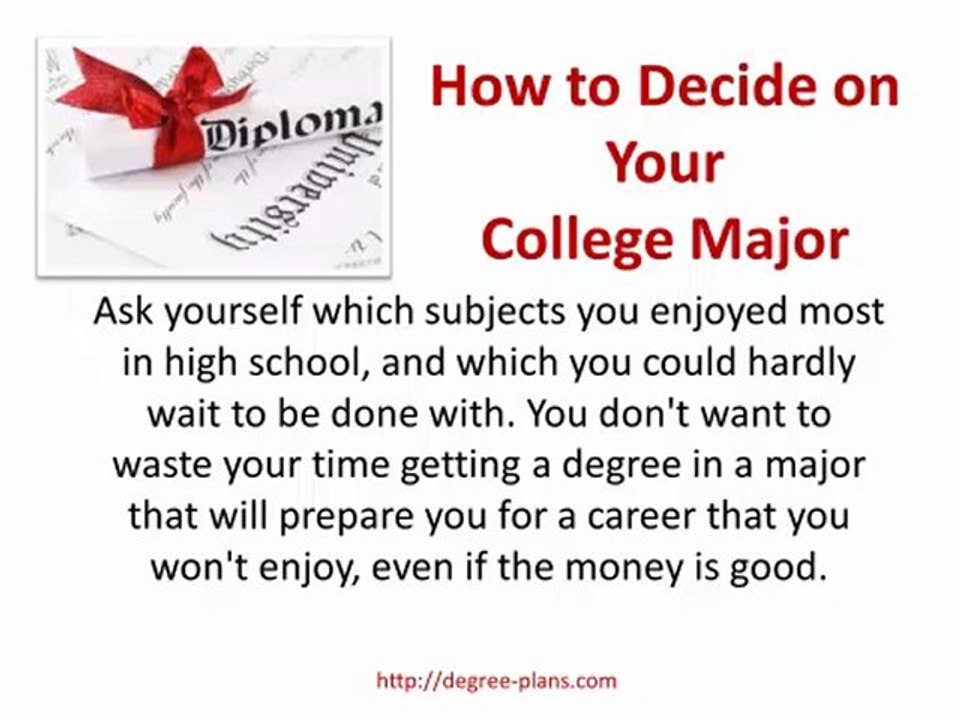 Choosing a College Major Degree Plans