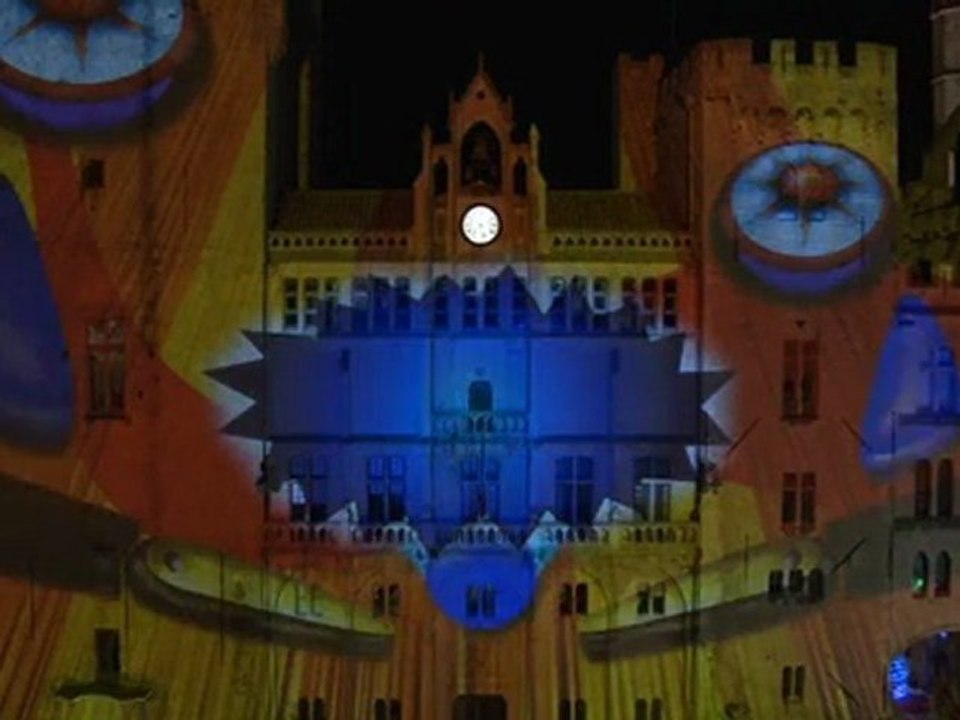 Architectural video projection - Narbonne (France) - Season's Greeting 2011 - part 1/4