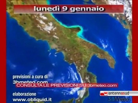 Previsioni del tempo, lunedì 9 gennaio