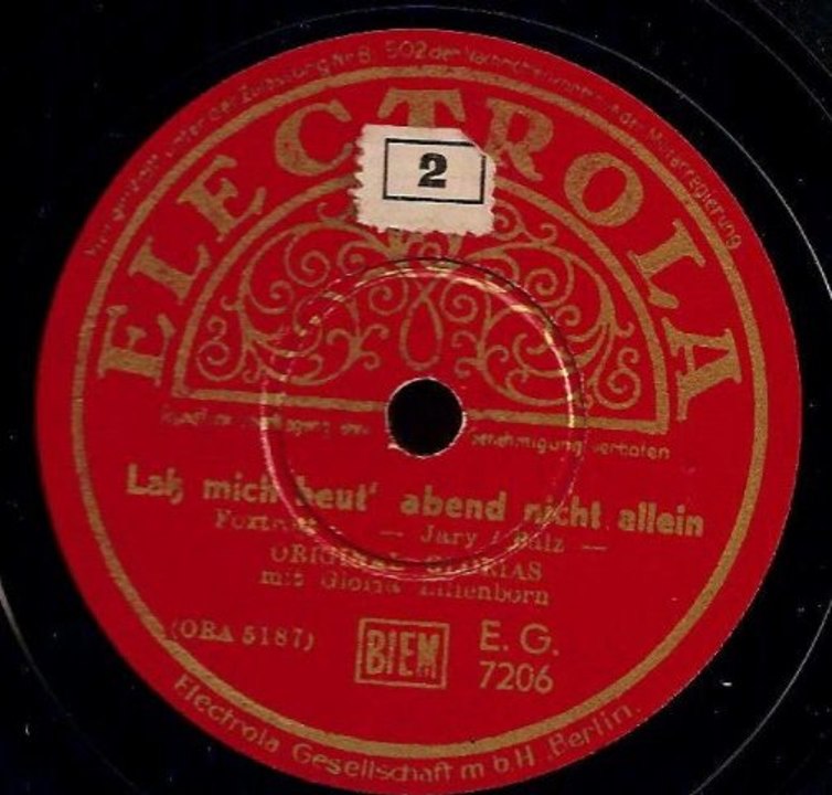 Gloria Lilienborn mit den Original Glorias - Laß mich heut abend nicht allein