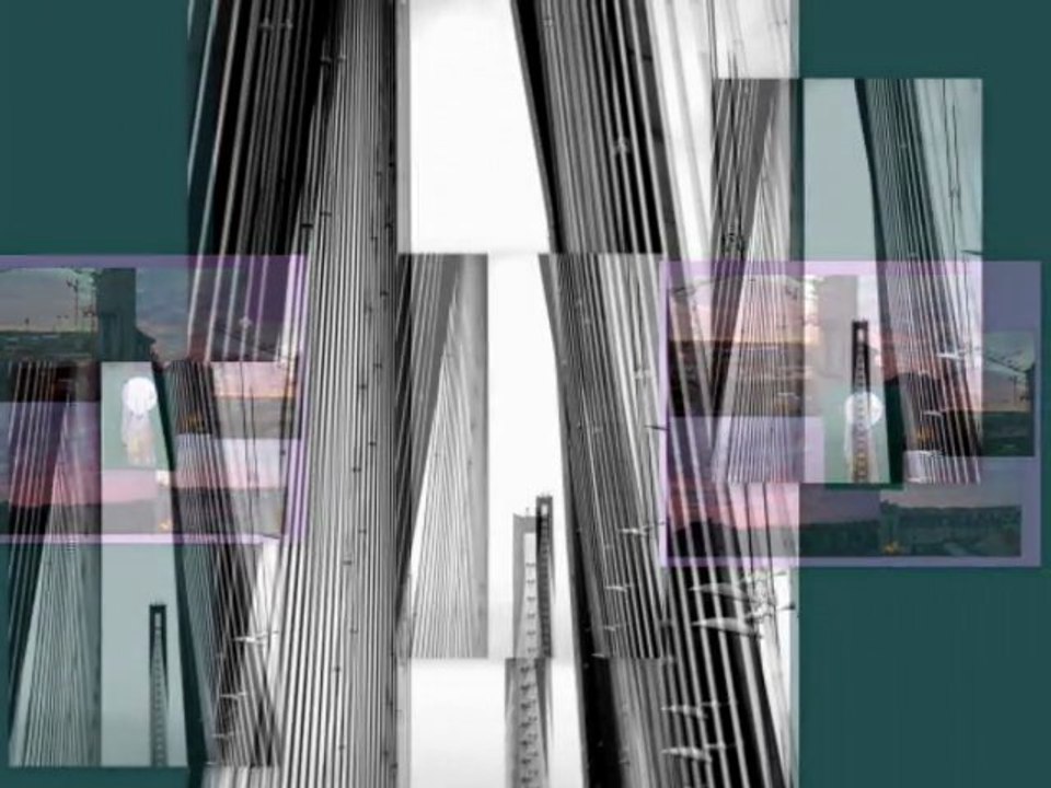 ce vitrail renvoyé dans les cordes du pont de Normandie