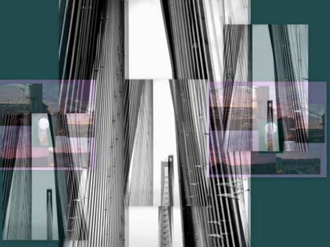 ce vitrail renvoyé dans les cordes du pont de Normandie