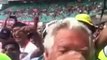 Bob Hawke skulls a beer at the SCG Australia vs India Jan 4 2012- 1 for the country