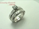 Round Cut Diamond Wedding Rings Set In Channel & Pave Setting