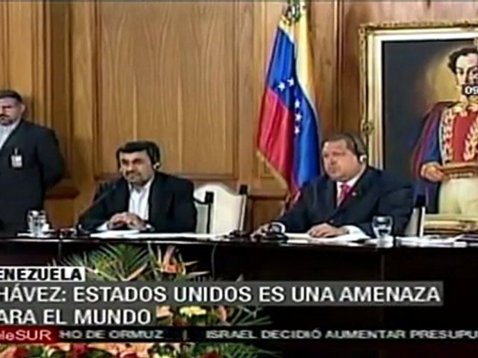 Chávez y Ahmadineyad ratifican compromiso de paz
