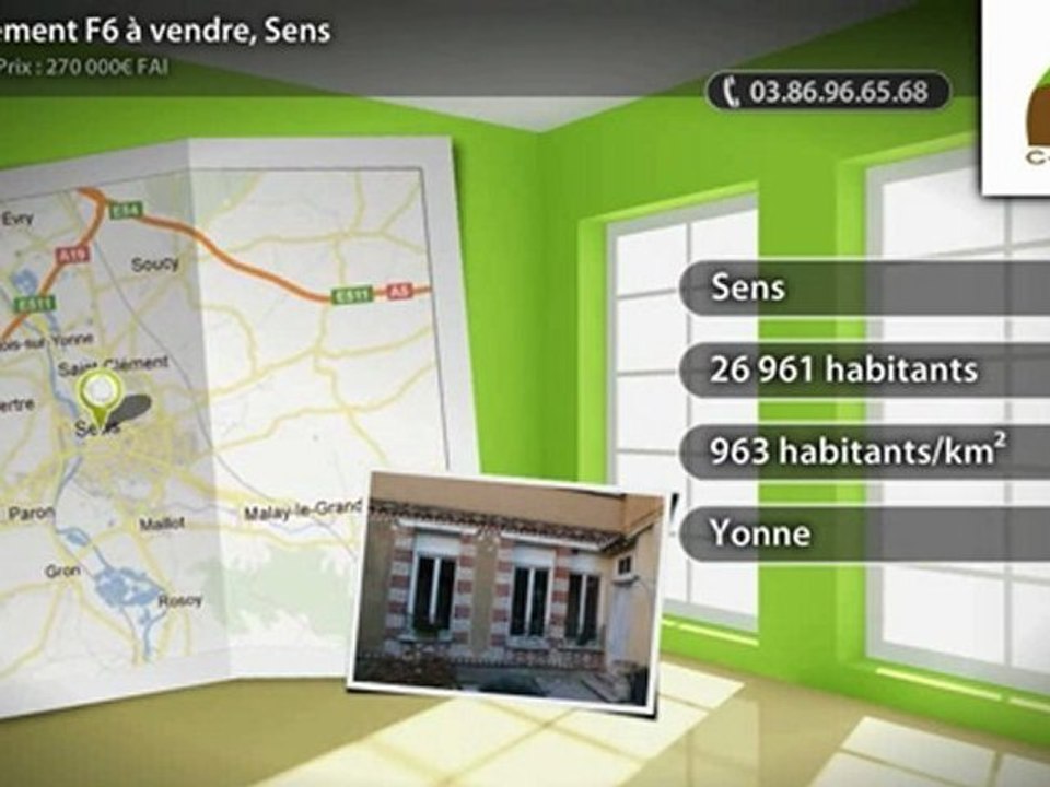 Appartement F6 à vendre, Sens