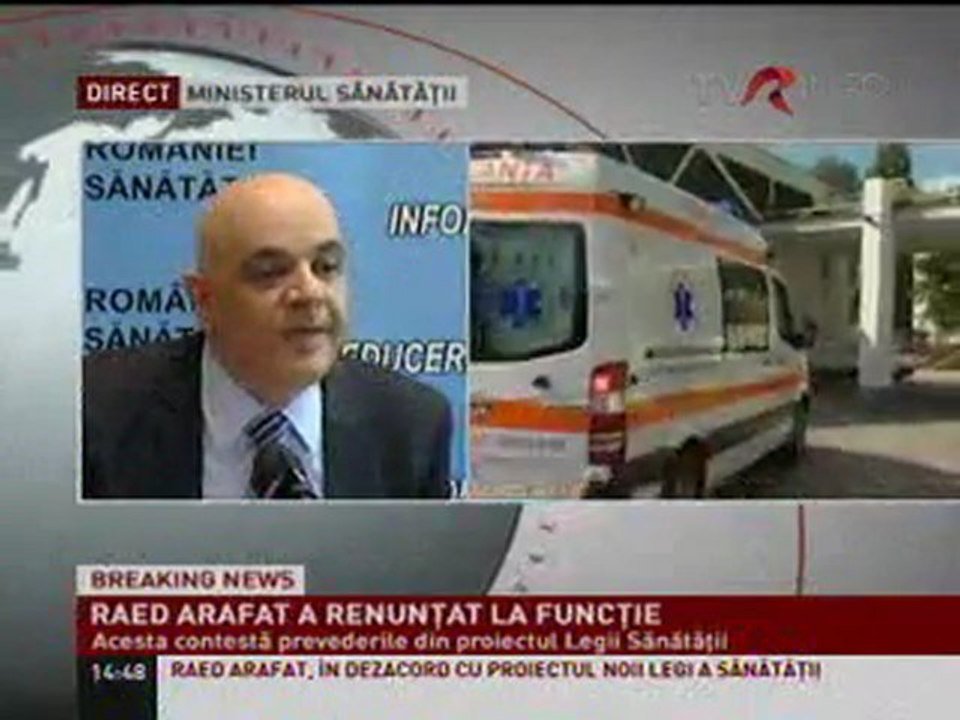 (www.reformasanatate.ro) TVRinfo - demisie Dr. Raed Arafat - Reforma Sanatatii 2012