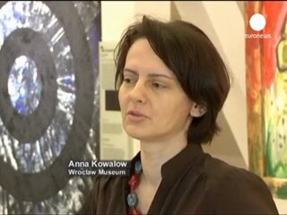 Polish art student hangs his own work in museum