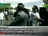 Ahmadineyad llega a Nicaragua a toma de posesión de Ortega