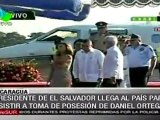 Mauricio Funes asiste a toma de posesión de Ortega