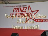 Voeux de la fédération PCF 34 par Michel Passet  - Frontignan - 4 janvier 2012