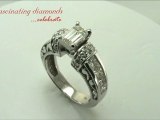 Emerald Cut Vintage Milgrain Diamond Channel Set Engagement Ring