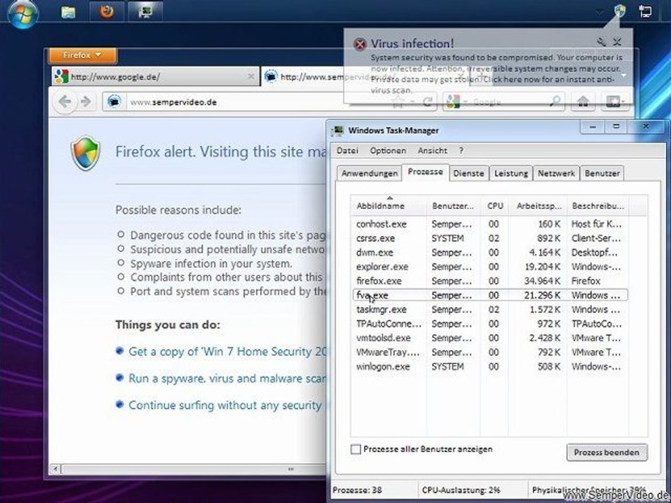 Win 7 Home Security 2012 entfernen