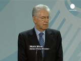 Monti e Merkel concordi sulle misure per salvare l'Eurozona