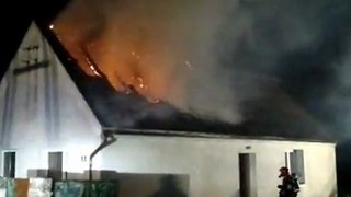 Pożar domu mieszkalnego we Wrzoskach