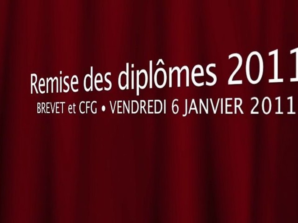 Remise des Brevets et CFG 2011 - Collège Fernand GREGH