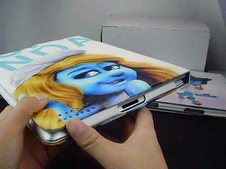 Cute Smurfette Cartoon Leather Stand Case For iPad 2