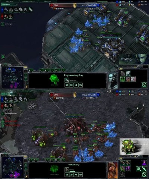 [SC2] MouzThorzain (T) Vs DRG (Z) : Views of 2 players Starcraft II :